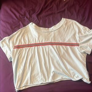 Light Blue T-Shirt with Red Stripe